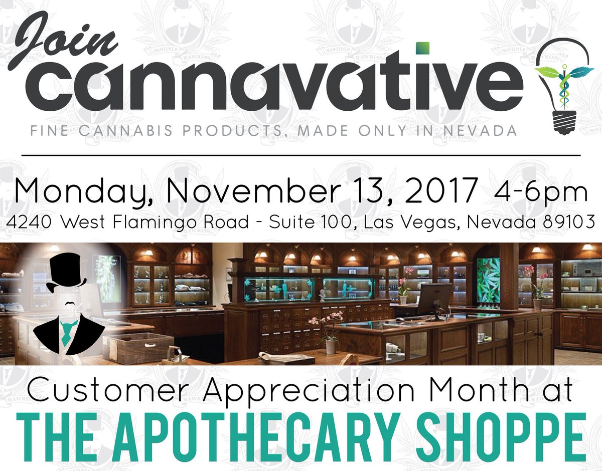 TheApothecaryLV's tweet photo. Tomorrow we're hosting our 6th #CustomerAppreciation event! #Cannavative will be in from 4-6, can't wait to see you there! #InterdimensionalBeing
#420Life #StonerMom #8Bit #WeedConnisseur #TheApothecaryShoppe #RawLife #LasVegas #Vegas #Alabama #BoycottKeurig #LasVegasStrip https://t.co/Ik4D1szSPx