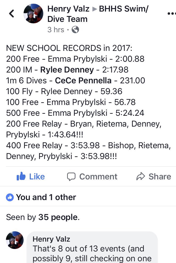 BHHSWomenSoccer's tweet photo. Just how GOOD was @bhhsswimanddive Season? Incredible! Proud of you all! https://t.co/tRT7sRFpVM