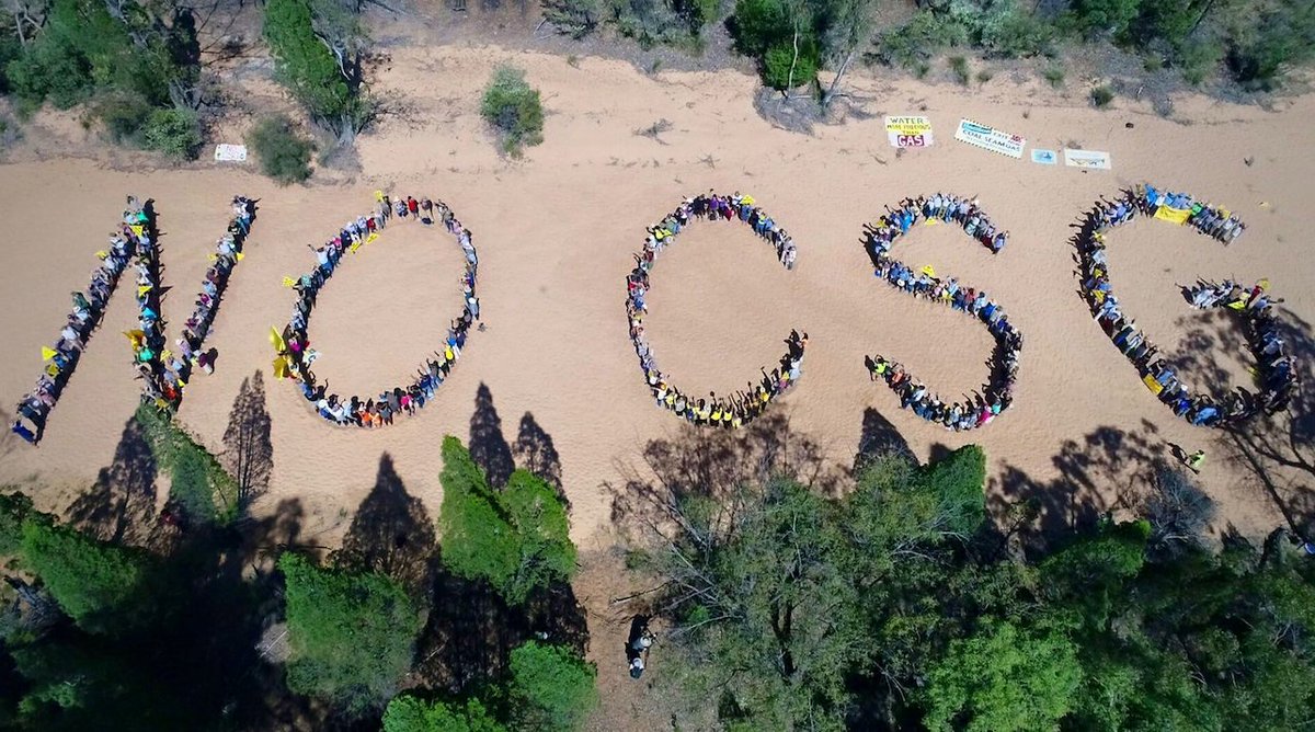 CloudsCreek's tweet photo. Sunday 12/11/17 Narrabri NW NSW 
More than 300 people turned up in the #Pilliga to say #NoCSG 
@GladysB #humansign @NSWGasBan #PilligaPush #nswpol https://t.co/dZzzRrfUS2