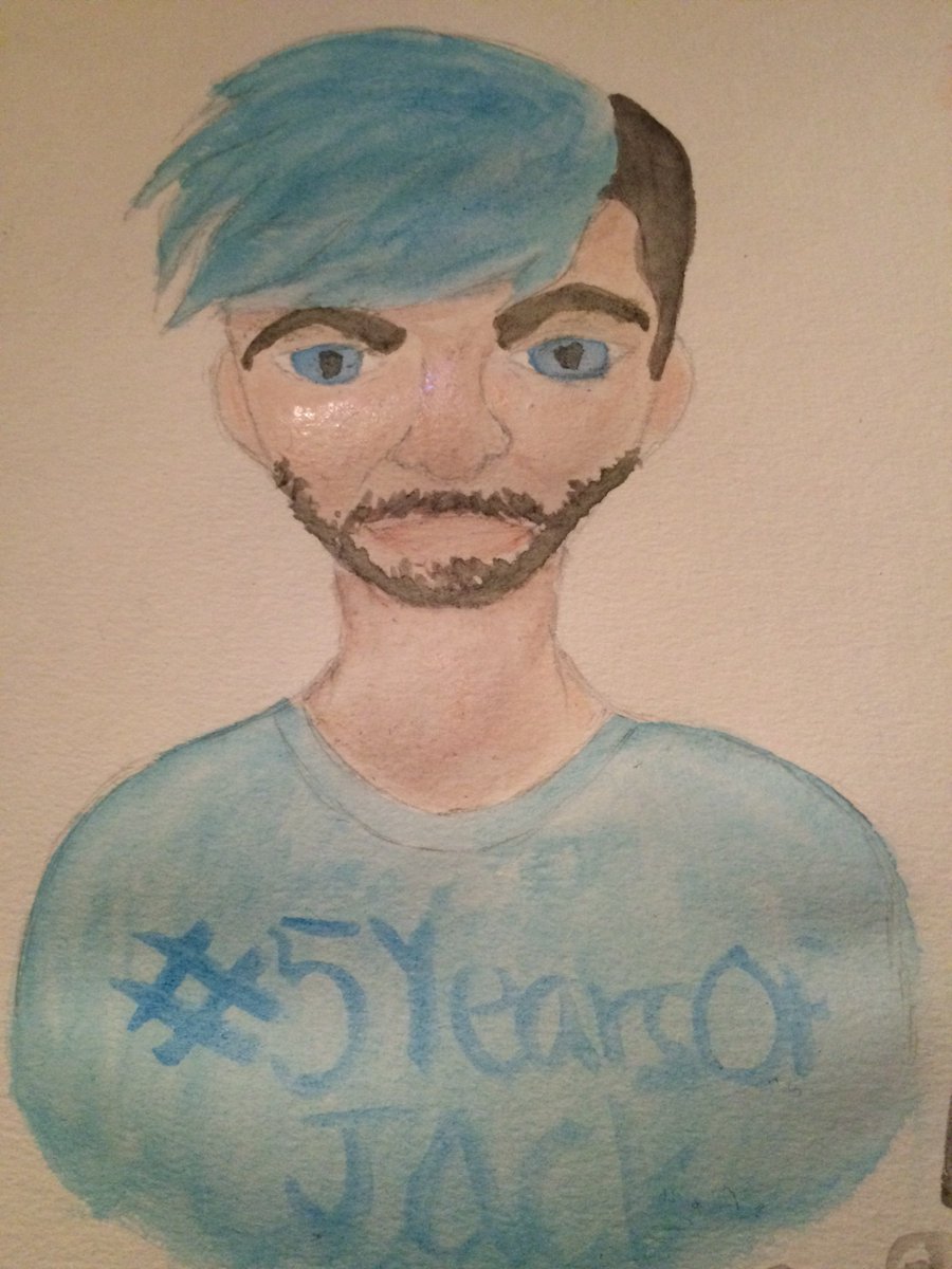 #5YearsOfJack I made this just now with watercolor #watercolor #jacksepticeye #septiart #art @Jack_Septic_Eye