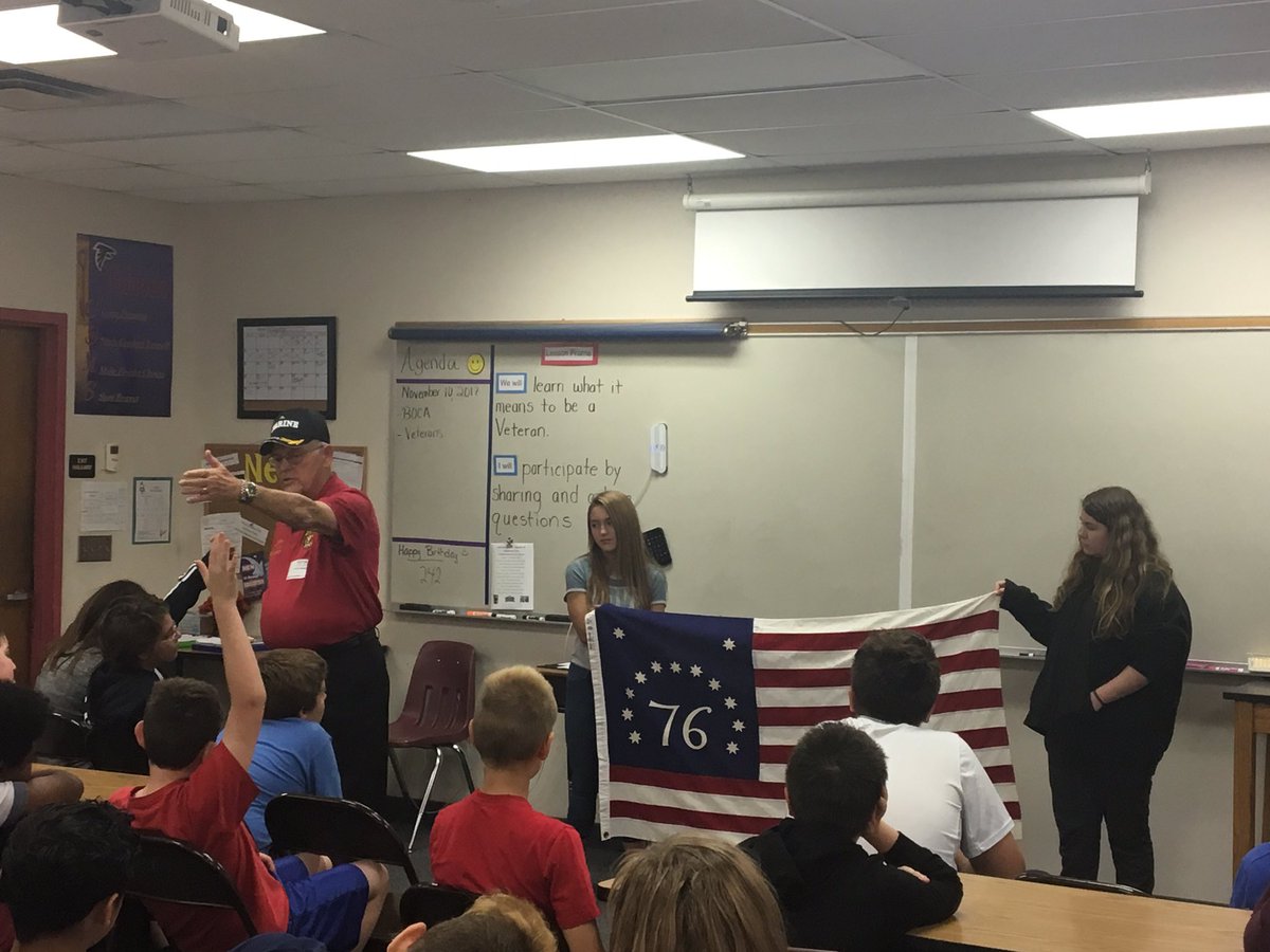 LisaPaprzycki's tweet photo. Veterans in the classroom! So honored to have them visit last week. #FalconsALLin @SocialStudiesCC https://t.co/xN5LcqoguI