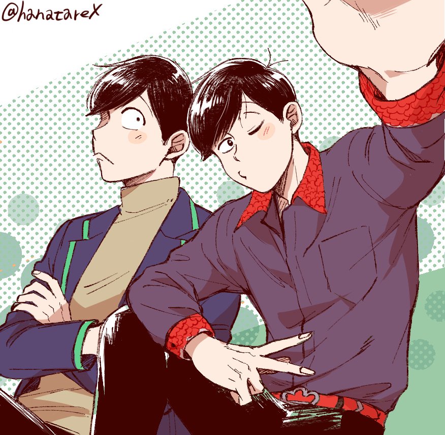 1月家宝申し込んだ～!カットに例の2人描きました!謎のオフショット風…秒速楽しみ! 