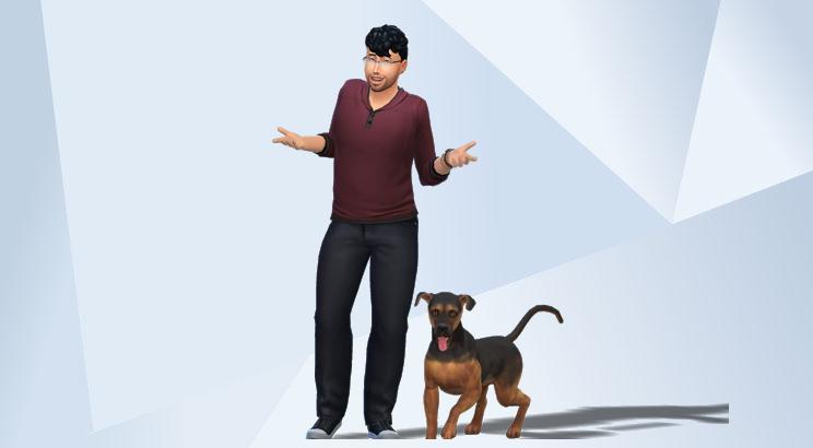 BenjiPlaysSims's tweet photo. Benji &amp; Boi are up on the gallery: https://t.co/8L5BusA7ql That's my updated simself, I based all the clothes on stuff I own and wear often (feel free to judge me!). And Boi is just the cutest dog possible. #TheSims4CatsAndDogs #TheSims4 #SimsVIP https://t.co/aCar1Ypum4