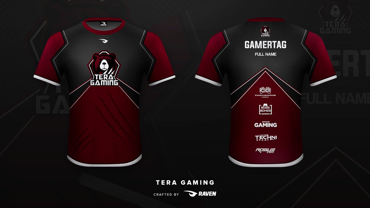 TeraCommunity's tweet photo. Tera has only gone and got themselves a brand new jersey design! Massive thank you to @RavenGG for these awesome concepts! @TeraCommunity will rep these with our sponsors! @TechniSport @CinchGaming @InsaneLabz @BossBoxes @TheRogueEnergy https://t.co/nGrqGNEhTC