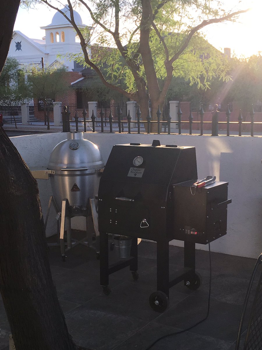 GrillFather99's tweet photo. Live Update: Operation SmokeOut from the Downtown Tucson BBQ Speakeasy.  Reverse Seared Sirlon Roast and Poblano Peppers.  Using Outlaw Pellet Smoker, featuring Suspicious Spice!  Checkout https://t.co/Rn2vKJG6GL! https://t.co/yNCIJfzbG0