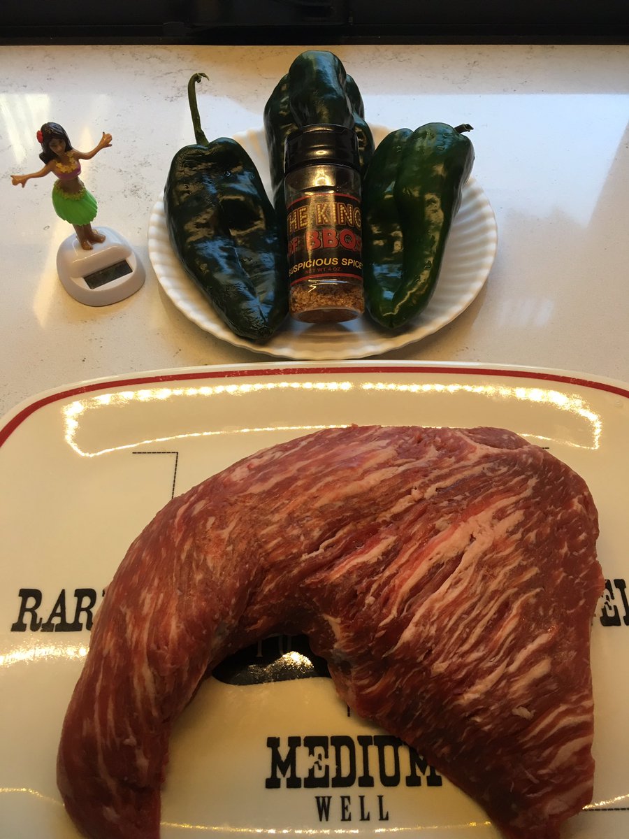 GrillFather99's tweet photo. Live Update: Operation SmokeOut from the Downtown Tucson BBQ Speakeasy.  Reverse Seared Sirlon Roast and Poblano Peppers.  Using Outlaw Pellet Smoker, featuring Suspicious Spice!  Checkout https://t.co/Rn2vKJG6GL! https://t.co/yNCIJfzbG0