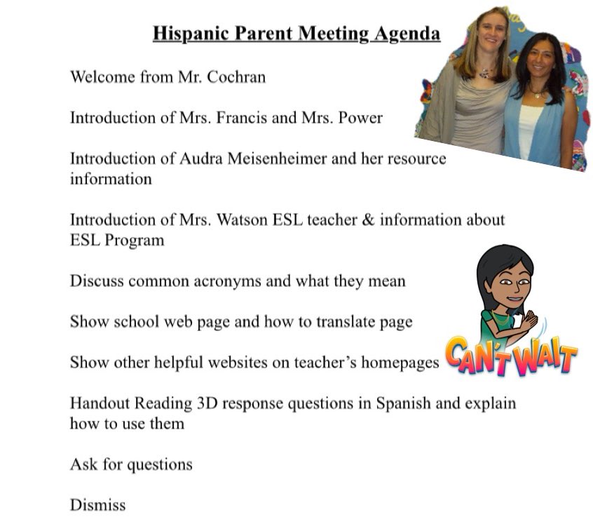 emilyfranESL's tweet photo. Angie Power, a teacher I worked with for 8 years as a teacher’s assistant watched me facilitate #ESL Family workshops...tomorrow, I’m helping her host her own meeting!
#FamilyEngagement #leadership 🙌🏼🌍💕✨#ELLchat_Snaps https://t.co/m7LkkmmikN