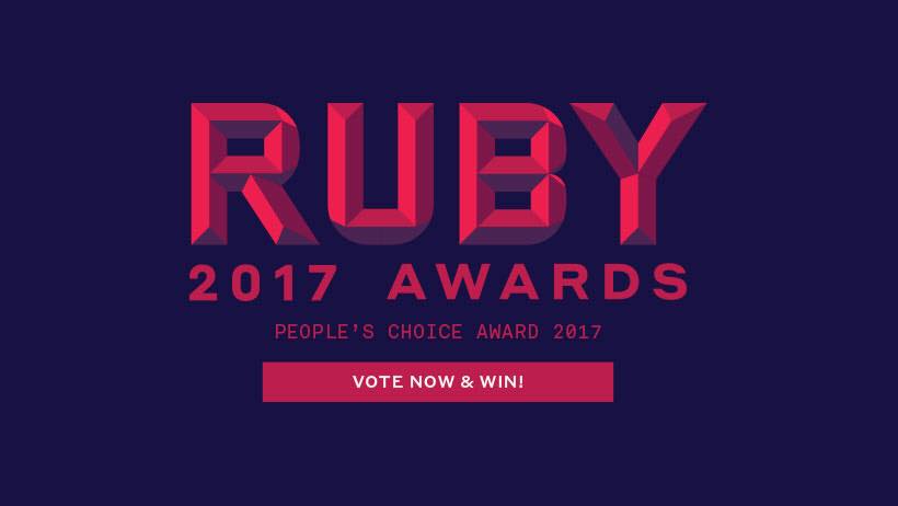 Cast your vote in the 2017 RUBY People’s Choice Award yet? Vote pre 19 Nov to win a seat at the Gala Award ceremony! ow.ly/G8YH30gqBlU