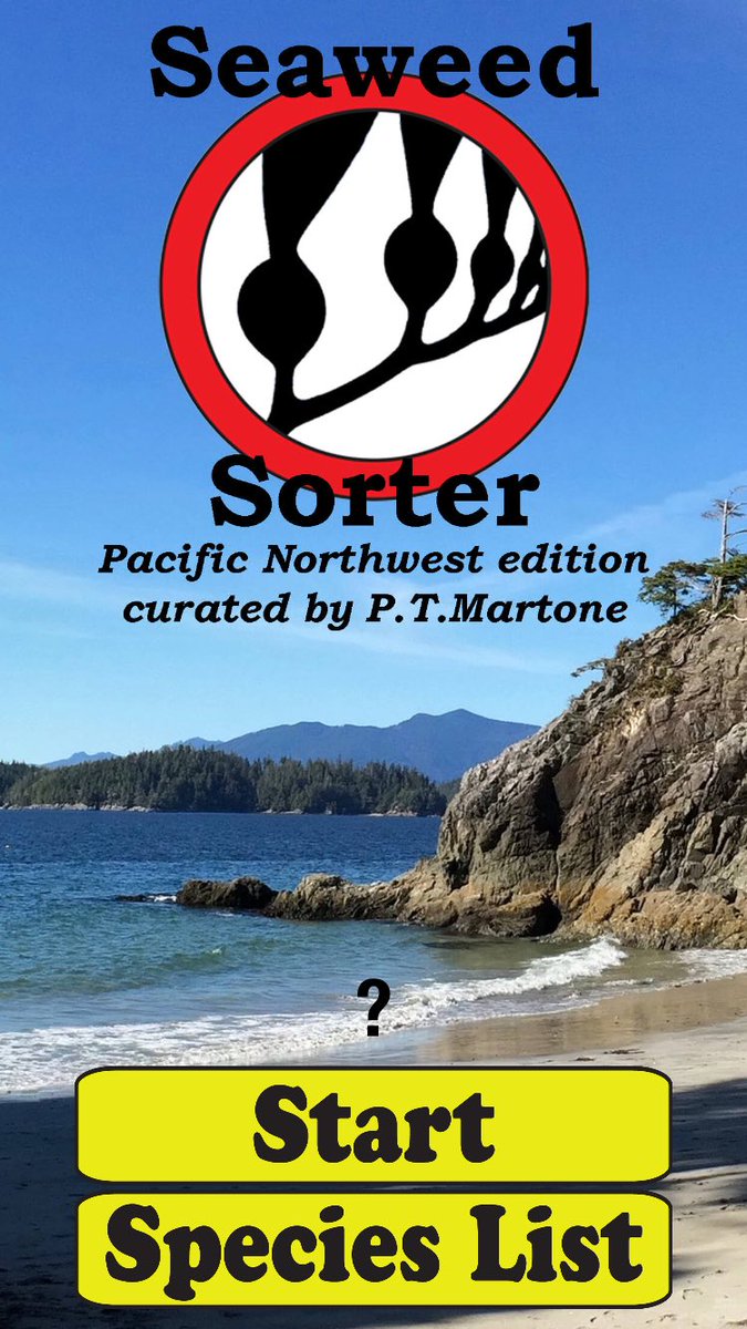 Martonelab's tweet photo. New #Seaweed Sorter for iPhone. Identify >100 species w easy, illustrated questions. Includes taxonomy/ species updates. RT! #algae #kelp https://t.co/B4TasDV7vK