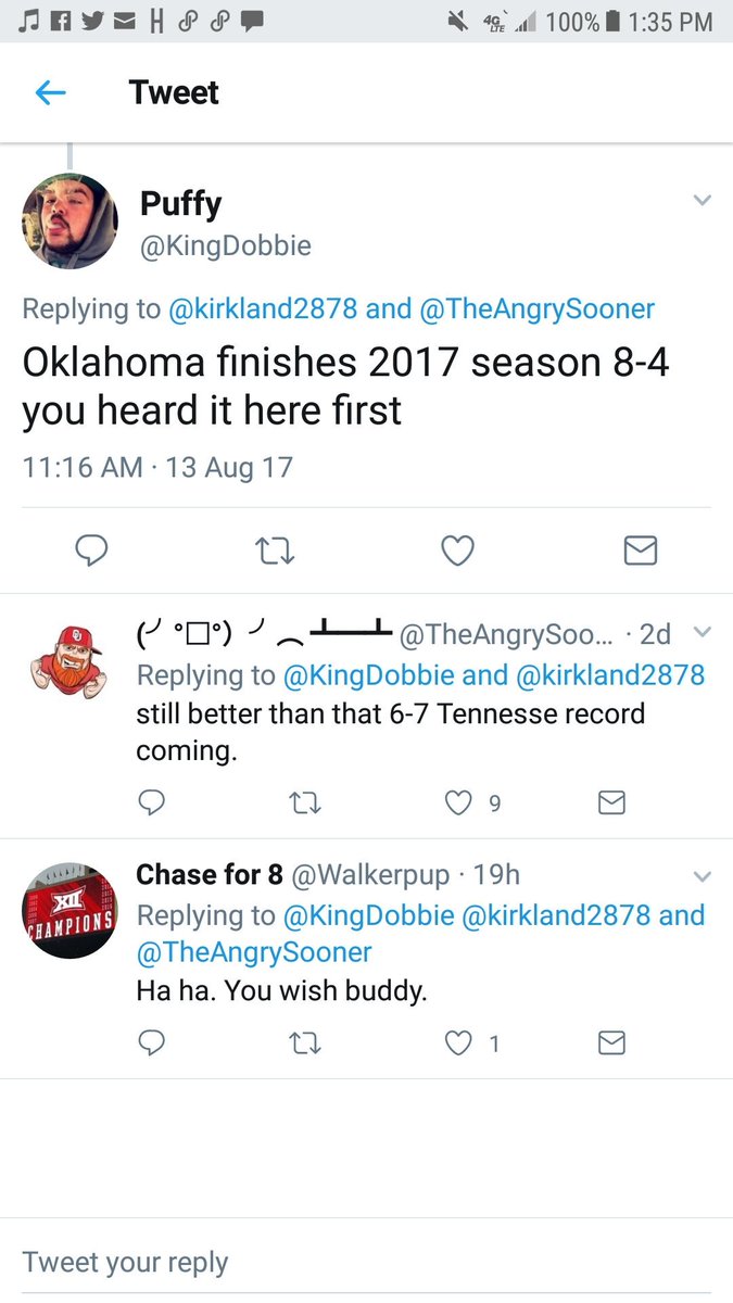 TxBornSooner's tweet image. @TheAngrySooner hey um can we do a #ShutDownSquad in honor of this guy? I mean he lost his coach today maybe we could send some Boomers &amp;amp; Sooners his way lol