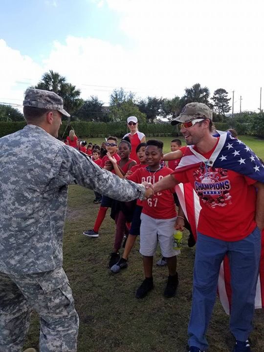 MsbrownICCS's tweet photo. Sgt Scott Martin was our special guest of honor at ISCC  school parade Friday celebrating#citizenship, #bravery, #gratitude! https://t.co/OVHgEOIP9R