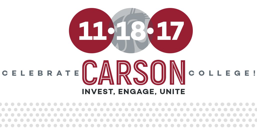 CarsonCollege's tweet photo. LAST CALL to register for #CelebrateCarson. Don’t miss out: #WineWall, #Auction, #AlumniFun. Purchase tickets today: https://t.co/2oRDWKCcr6 https://t.co/bzdJ68Zd7a