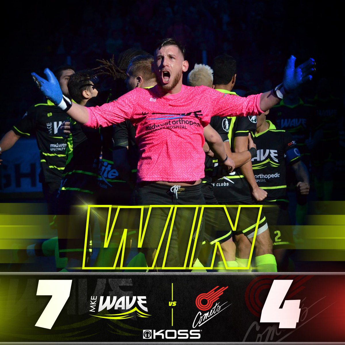 WEEKEND SWEEP! With tonight's victory over the Kansas City Comets, the Wave now move to 4-0 on the season💪