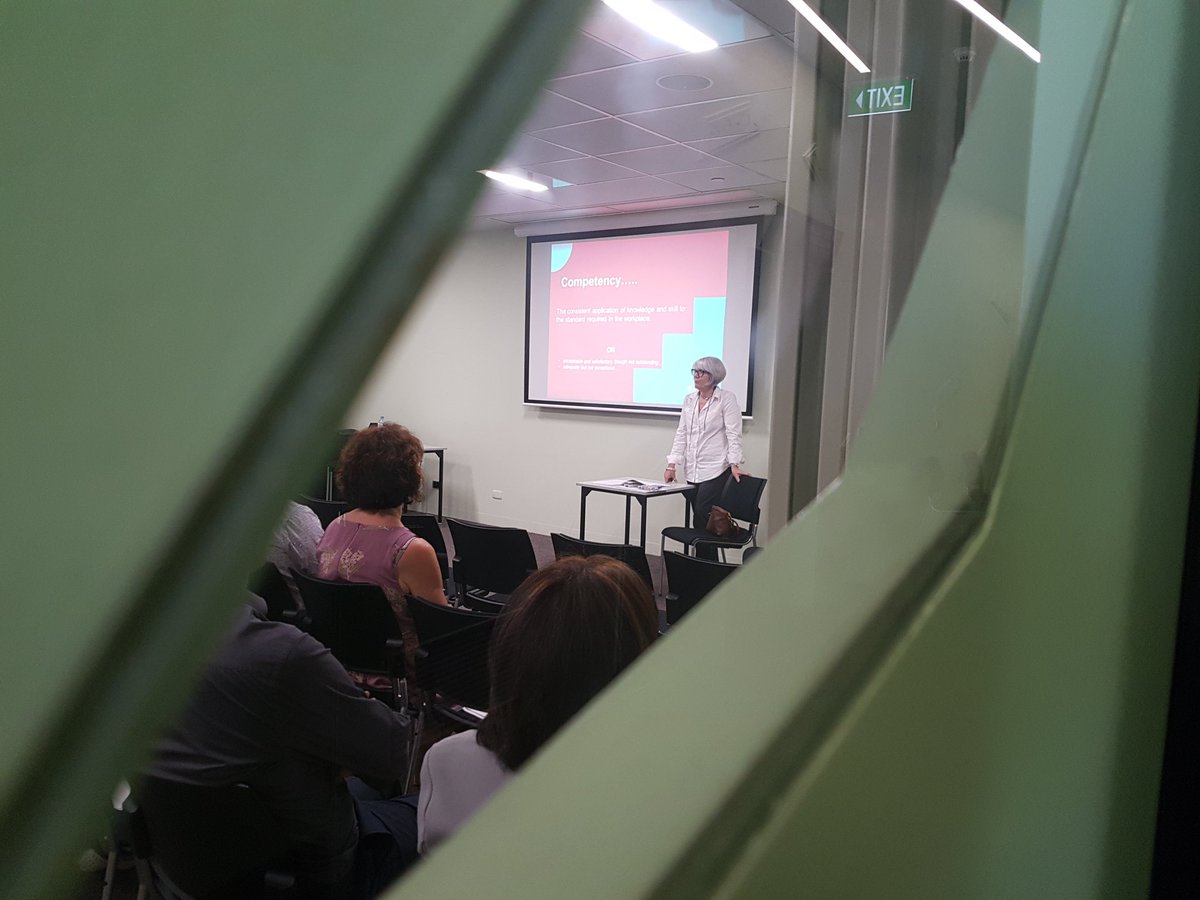 leishliz's tweet photo. Clare Renner talking about 'Aiming for competency: Is it about being "good enough", or are we looking for something more? 
#rmitltqf https://t.co/rxT1r5E50R