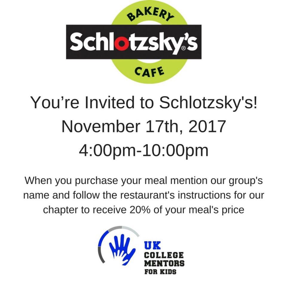 CMFKatUK's tweet photo. Come out this Friday to support UK College Mentors for Kids! #mentoringmatters https://t.co/Bx8oGEL7H5