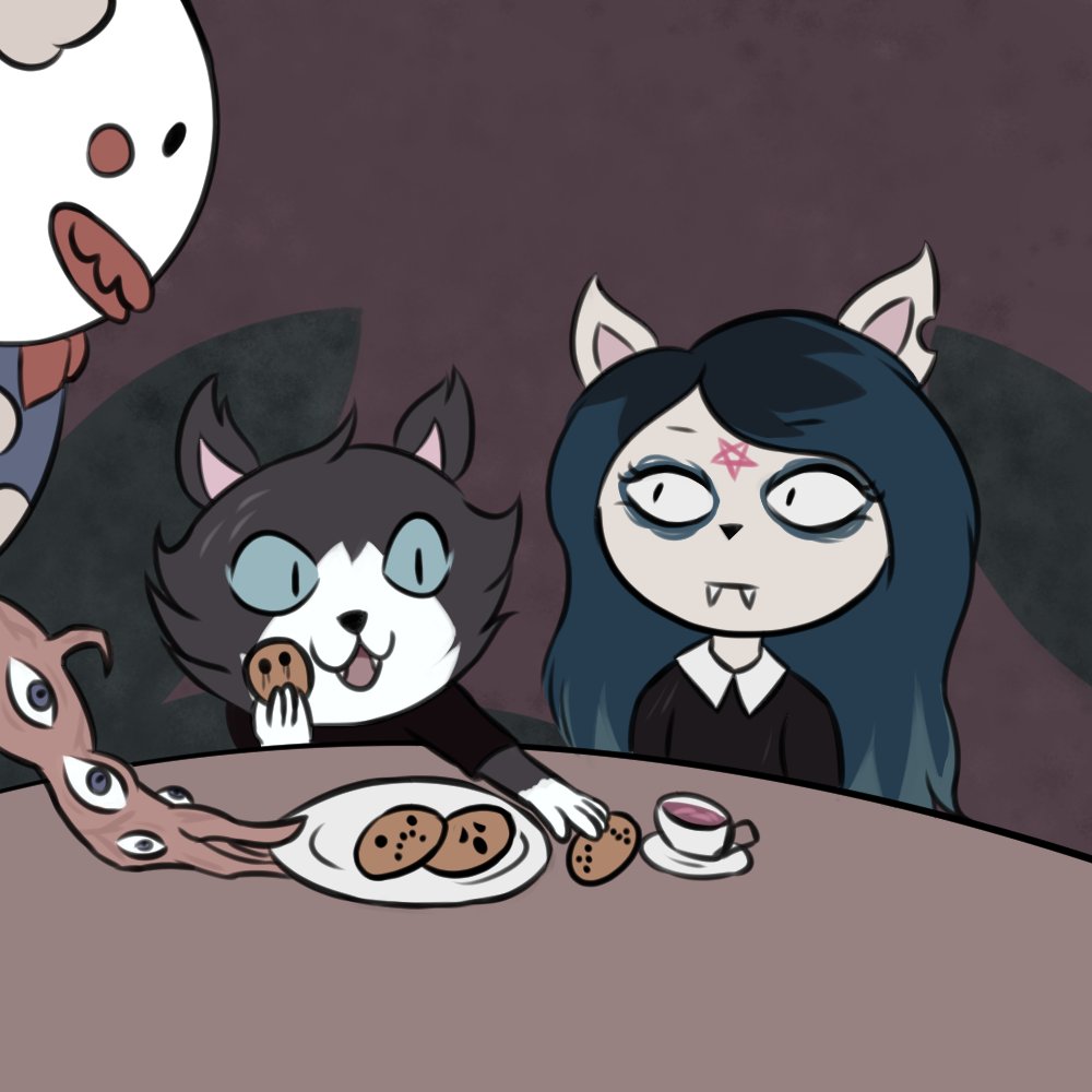 Ed_Farcevol's tweet image. I love Claire&apos;s design and attitude &amp;lt;3
Also cute cat and creepy clown
(From the cartoon &quot;The summoning&quot; Created by Elyse Claire)
#TheSummoning #Claire #federator #art