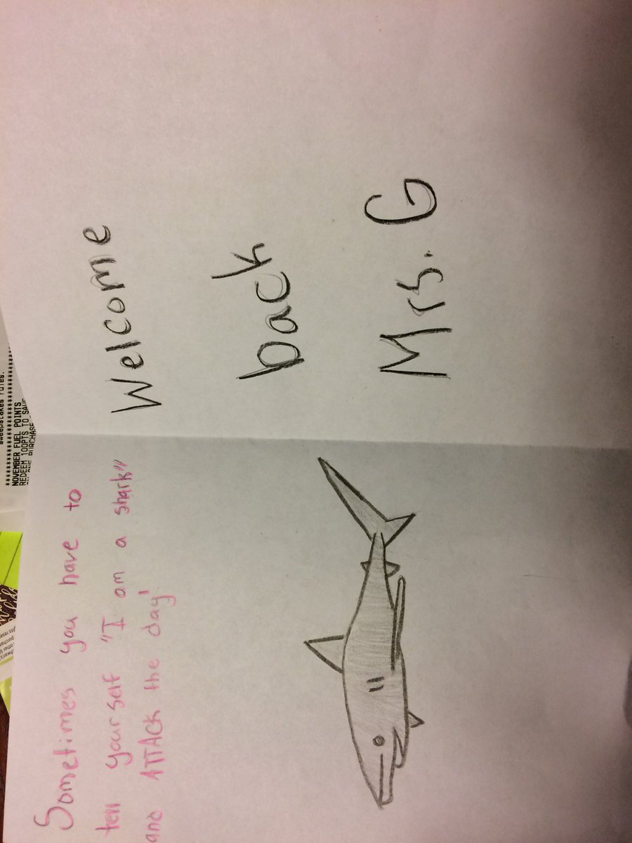 evagriffin10's tweet photo. My welcome back cards made me smile. Drawing of Leo & chocolate-they know me well💕 #SweetClass #IMissedThemLikeCrazy #ColtPride @ColtCoach1 https://t.co/a9YKuXokFh