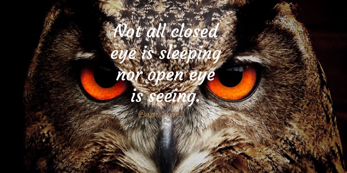 Not all closed eye is sleeping nor open eye is seeing. #awareness #somethingtothinkabout