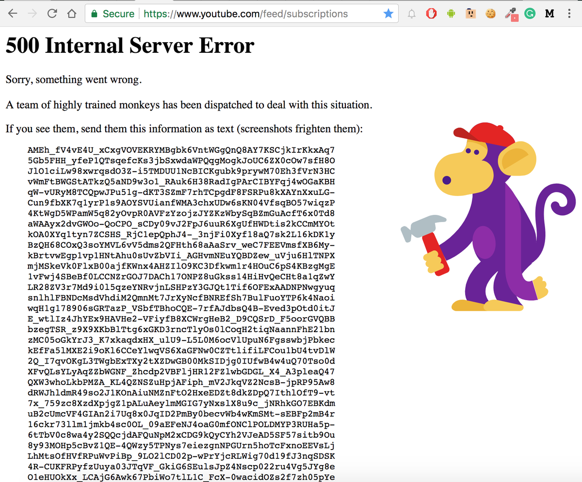Apparently, <a href="/YouTube/">YouTube</a> considers their #Development / #Engineering team "highly trained monkeys", so nice of you... ;)