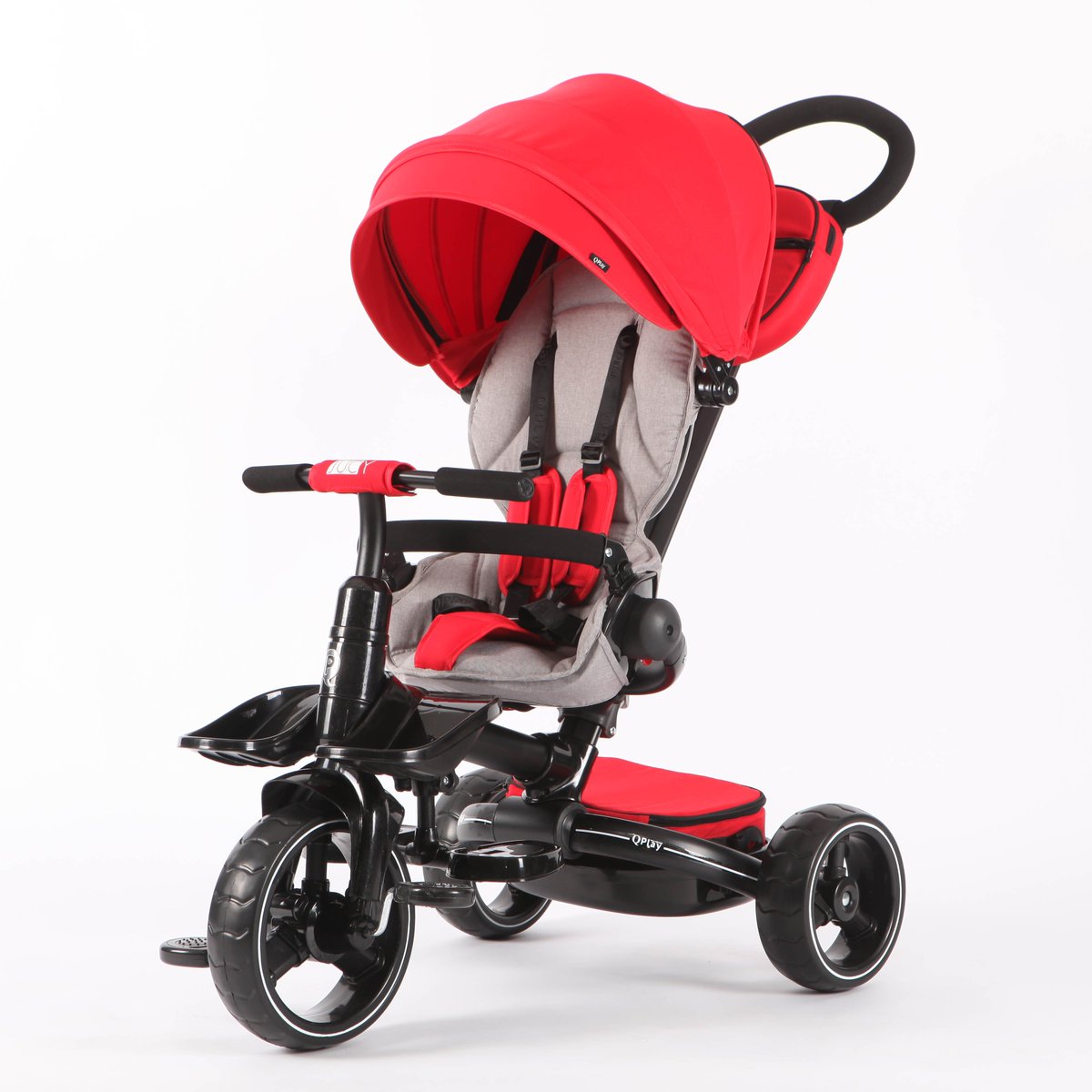 Qplay T600 multiple function kids tricycle trike stroller with storage bags safty harness Family joy first choise whatsapp:+8615669321020 haitianchen@qplaykids.com