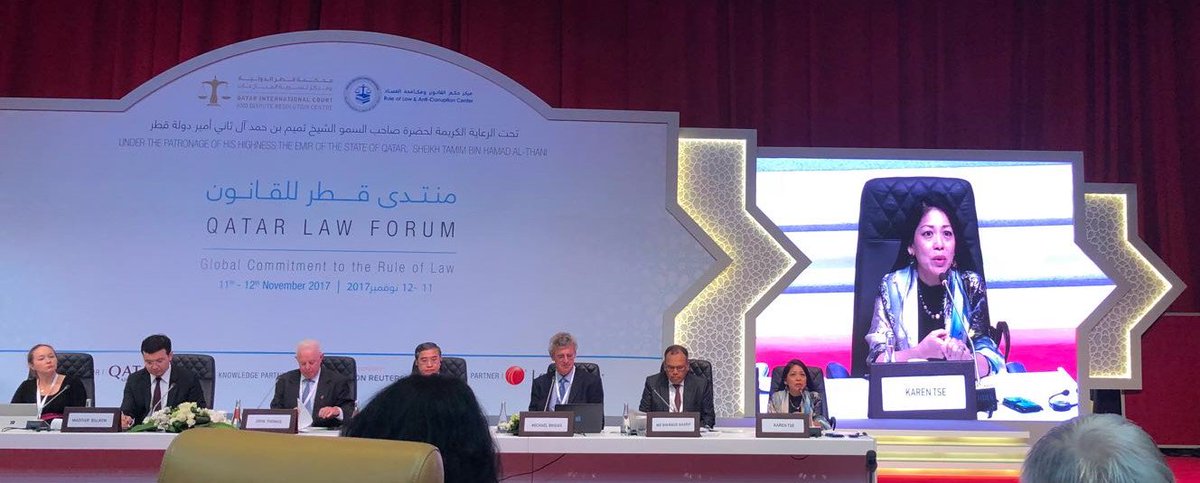 IBJGlobal's tweet photo. IBJ Founder and CEO @KarenTseIBJ at the Qatar Law Forum yesterday, discussing UN SDG 16 and the importance of strong and effective judicial institutions. https://t.co/9h2MDwbEG2
