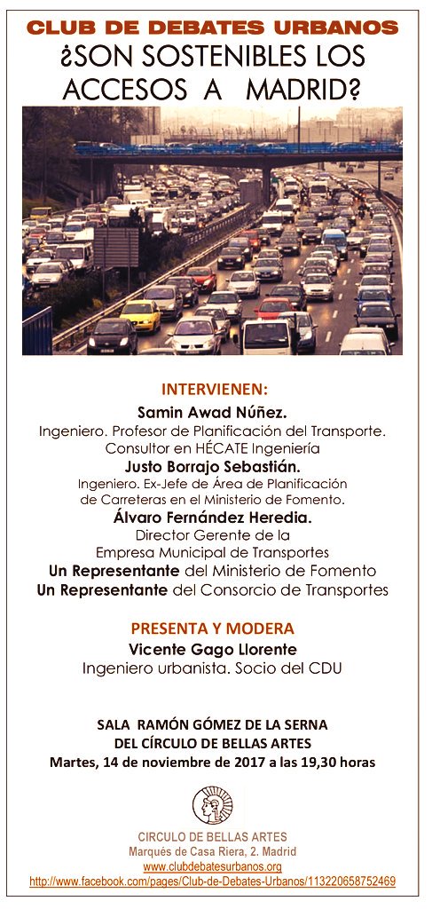 UEMClubCivil's tweet photo. ¿Son sostenibles los accesos a Madrid? Mañana debatirán sobre ello (entre otros) @samirawadnunez @Transxte +info en: https://t.co/Ph5t4lPa0e