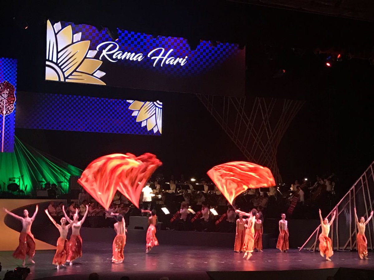 narendramodi's tweet image. The Ramayana is widely popular among ASEAN nations. I compliment the cast and crew of Rama Hari for their stupendous performance at the ASEAN Summit.