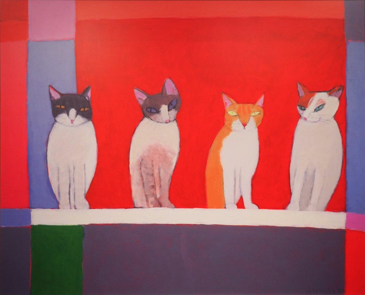 セール中の割引商品 山城隆一 R.Yamashiro 猫　版画 絵画/タペストリ