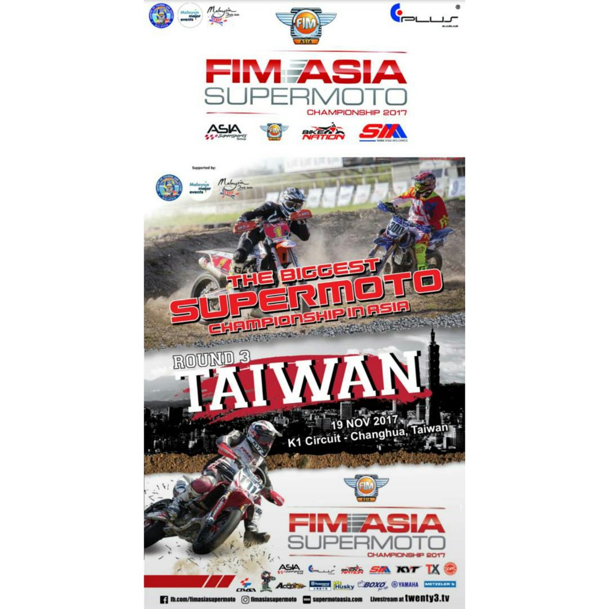 kbba9's tweet photo. FIM ASIA SUPERMOTO CHAMPIONSHIP ROUND 3 IN TAIWAN!
Dan #KBBA9 adalah media online rasmi

follow @fimasiasupermoto

#FIMasia 
#asiasupersportgroup
#MME
#kbba9
#SuperMotoFIMasia2017
#kelabbloggerbenashaari 

https://t.co/fjO0BvtX7G https://t.co/XFUYiycPEG