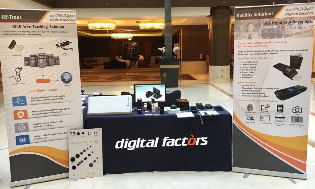 digitalfactorme's tweet photo. We are at Future Police Technology Summit #ACMFPT, Abu Dhabi, U.A.E. Visit us to know more on our solutions across #Mobility #Mobilesecureidentitycapture #Biometrics #RFID #Assettracking #Tags #Readers #Antennas #Handhelds https://t.co/69rjdqMZPG