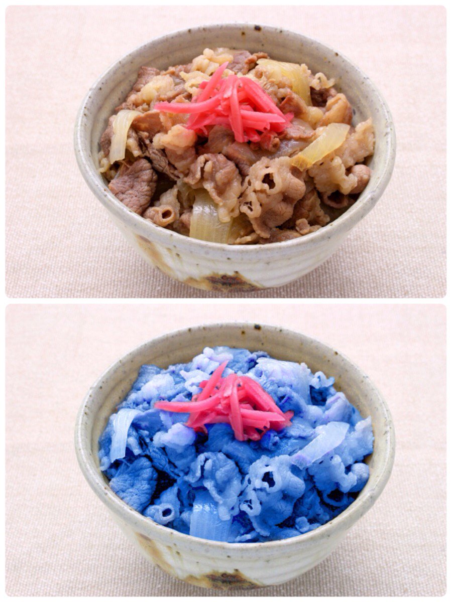 公式 酵水素328選シリーズ 食欲を抑える画像 Part 9 青い食べ物の画像は 食欲抑制効果が期待できます 今回は 牛丼 です 某有名チェーン店の牛丼並盛は 669カロリー とかなり高カロリーなので ダイエット中には避けたい食べ物ですね