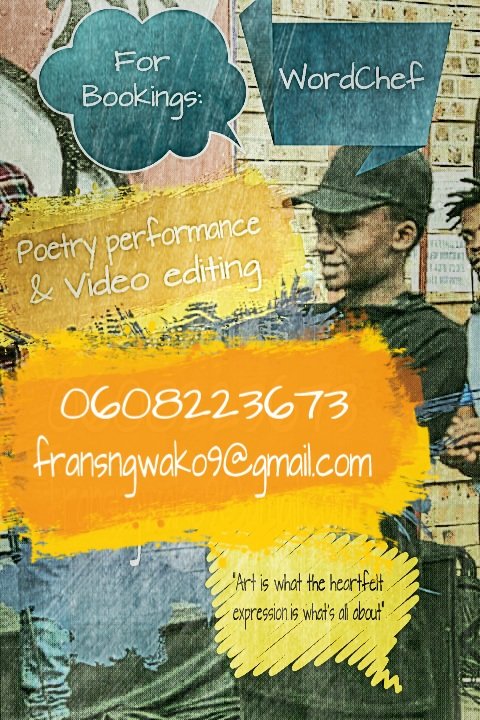 FransMotokwe's tweet photo. Let's continue making Art more fashionable.
#WordChef https://t.co/w5z9jUnKKh