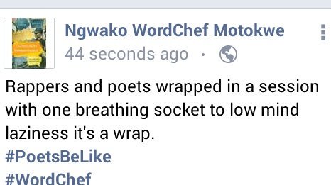 FransMotokwe's tweet photo. #WordChef
#PoetsBeLike https://t.co/bmLFmLB4wb