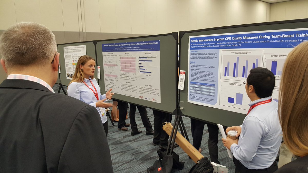 DrDougKupas's tweet photo. Dramatic improvement in CPR quality at Geisinger Medical Center with coaching of specific techniques. Dr. Bo Zhu presenting at #ReSS2017 https://t.co/W77QFnZ0Fq