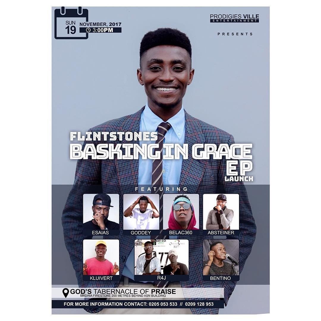 gospelleaks's tweet photo. @iamflintstones launches his debut album dubbed #BaskingInGrace On 19th November. Artists on board are: @esaiasmusic @belac360 @goddeygh @absteinermusic @r4j__official @tinothinz 
Save the date. 

#albumlaunch #BaskingInGrace #flintstones #chh #hiphop #gospel #streetleaks https://t.co/U0pl6dkfD3