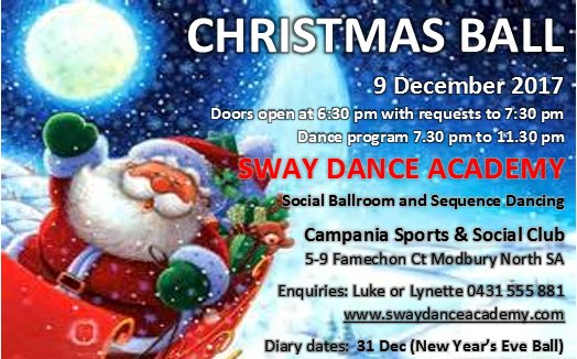SWAYDanceAcad's tweet image. Our Christmas Ball will be held on 9 Dec.