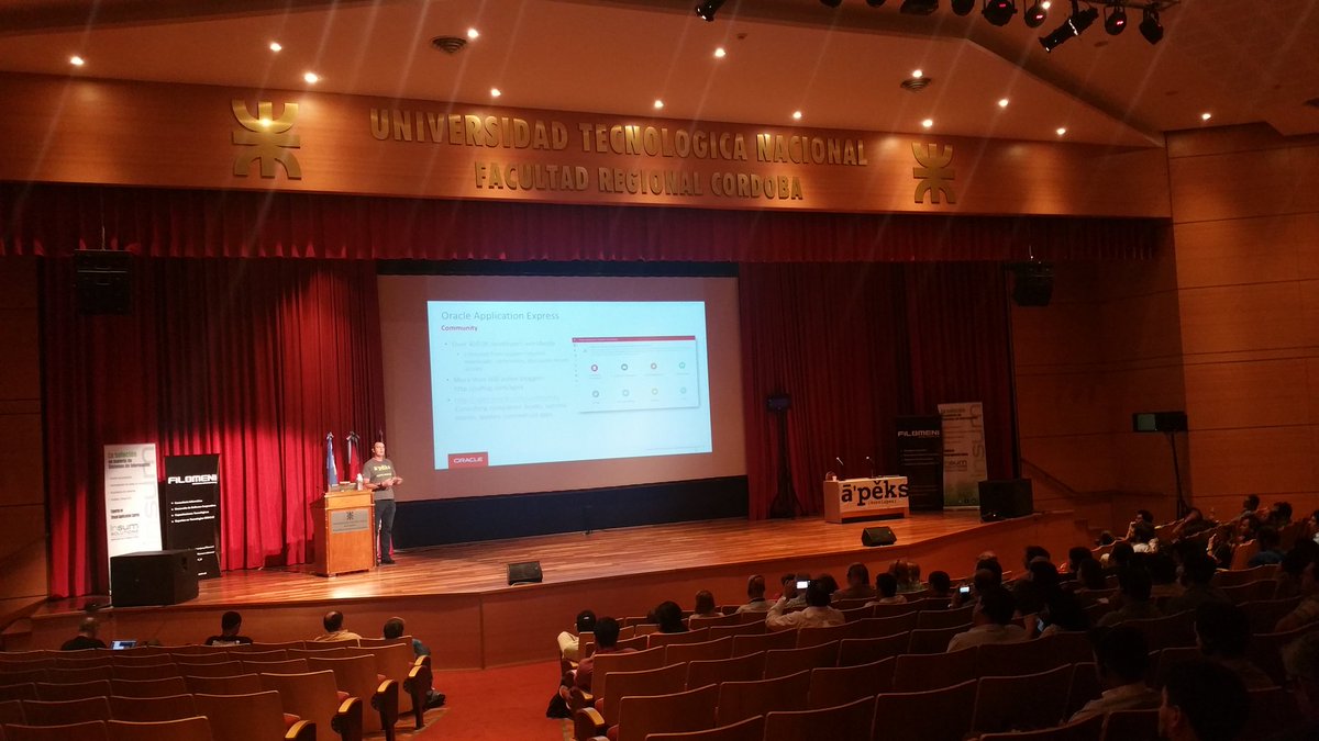 OracleJET's tweet photo. Beautiful venue for #odt2017 in Cordoba Argentina today. Thanks to #aroug for arranging the event. #orclapex @OracleJET @oracledevs https://t.co/Pc6V5WpYlJ