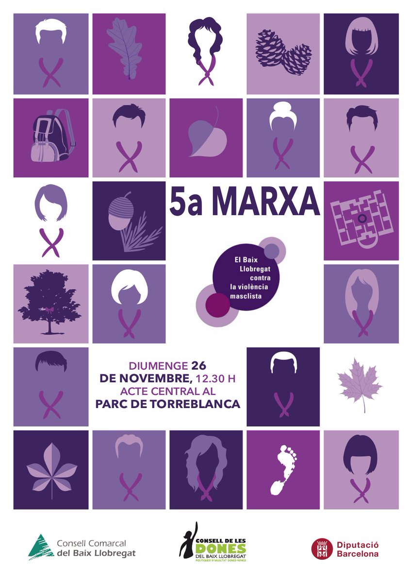 26/NOV 5aMarxa #BaixLlobregat contra #violènciamasclista