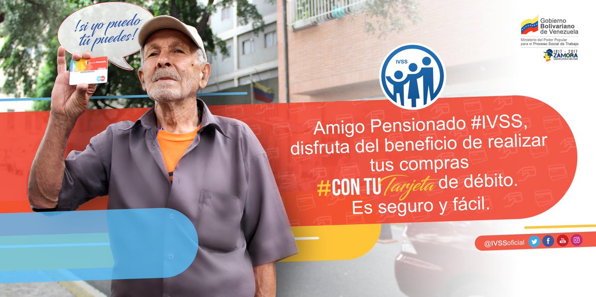 ivssoficial's tweet photo. Ya no tienes que ir al banco para recibir tu pensión #ConTuTarjeta💳 podrás disponer de ella, donde y cuando quieras. ¡Si yo puedo tú puedes! 👵👴 https://t.co/T5GmXT7w9T