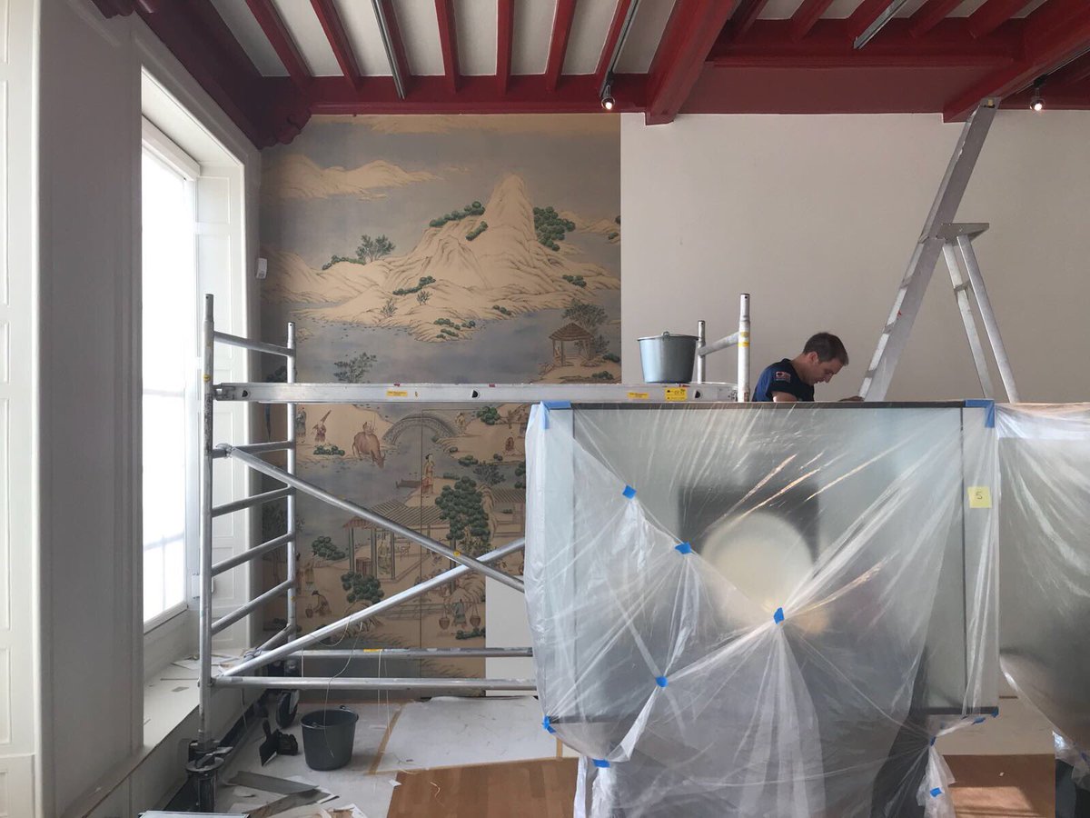 Handbeschilderd zijdebehang uit China in het vernieuwde Princessehof 😍 Wie zou dit ook graag op de muur willen?