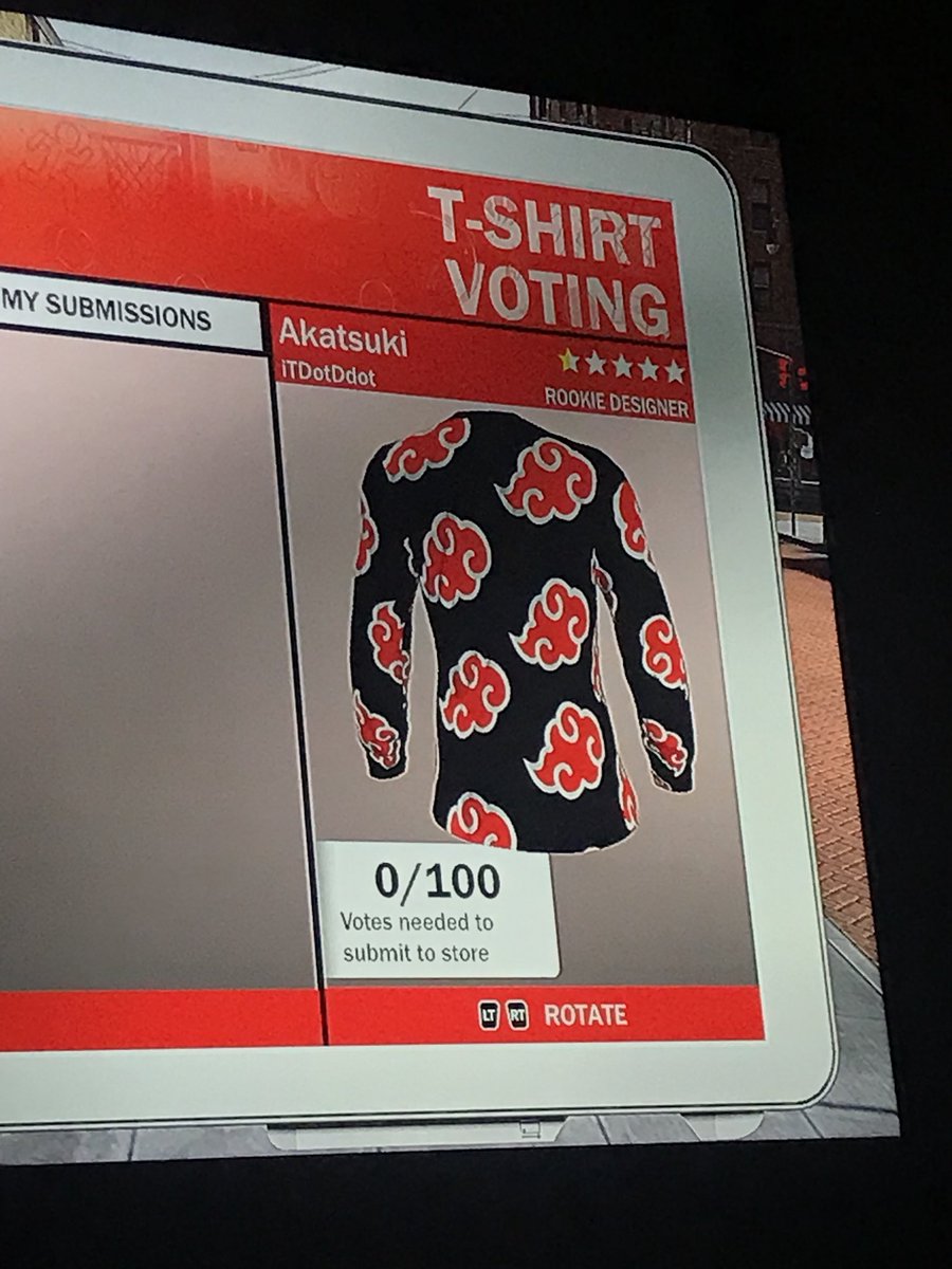 TdotD_'s tweet photo. @2kshirtcreator need VOTES! Gamertag:iTdotDdot #2k #2kcommunity #Akatsuki https://t.co/VE0BGPtGke