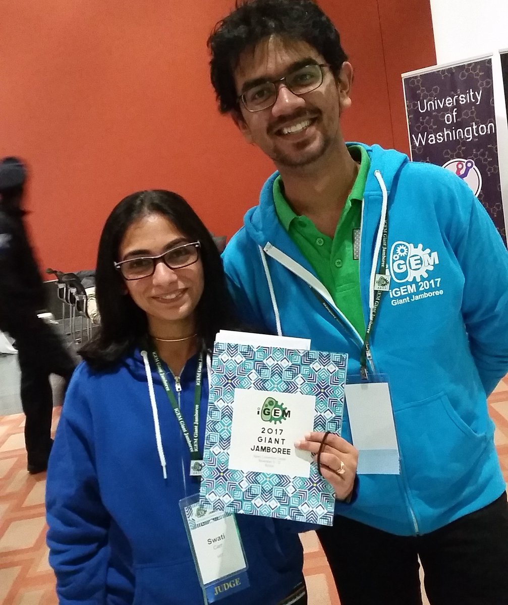STEMPathways617's tweet photo. Densmore Lab represents at #iGEM2017!  Check out Swati and Rohin!  #STEMPathwaysImpact #BuildingtheSynBioCommunity https://t.co/kFItOVwCgU