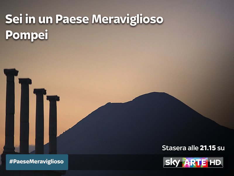 Alle 21.15 su #SkyArteHD è l’ora di partire alla volta dell’antica città di #Pompei! Scopriamo insieme questo museo a cielo aperto in compagnia di <a href="/darivergassola/">Dario Vergassola</a>, <a href="/gentilivero/">Veronica Gentili</a> e <a href="/BrunoriSas/">Brunori Sas</a>, ospite speciale della puntata!
