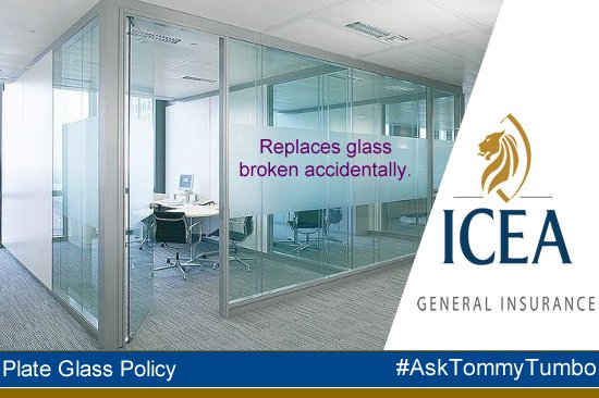 icealionug's tweet photo. #PlateGlass
This policy replaces glass broken accidentally, with glass of similar make and quality, or pays the equivalent of the replacement cost, or the sum insured whichever is less.
Contact us today for more information.
#AskTommyTumbo #GeneralInsurance https://t.co/1N5asR1NRb