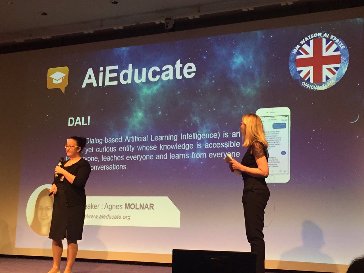 plaubignat's tweet photo. Not enough teachers and limits of bots are the main reasons of launching #DALI project  @AiEducate @IBMWatson #AIXPRIZE https://t.co/bHqj63GFey