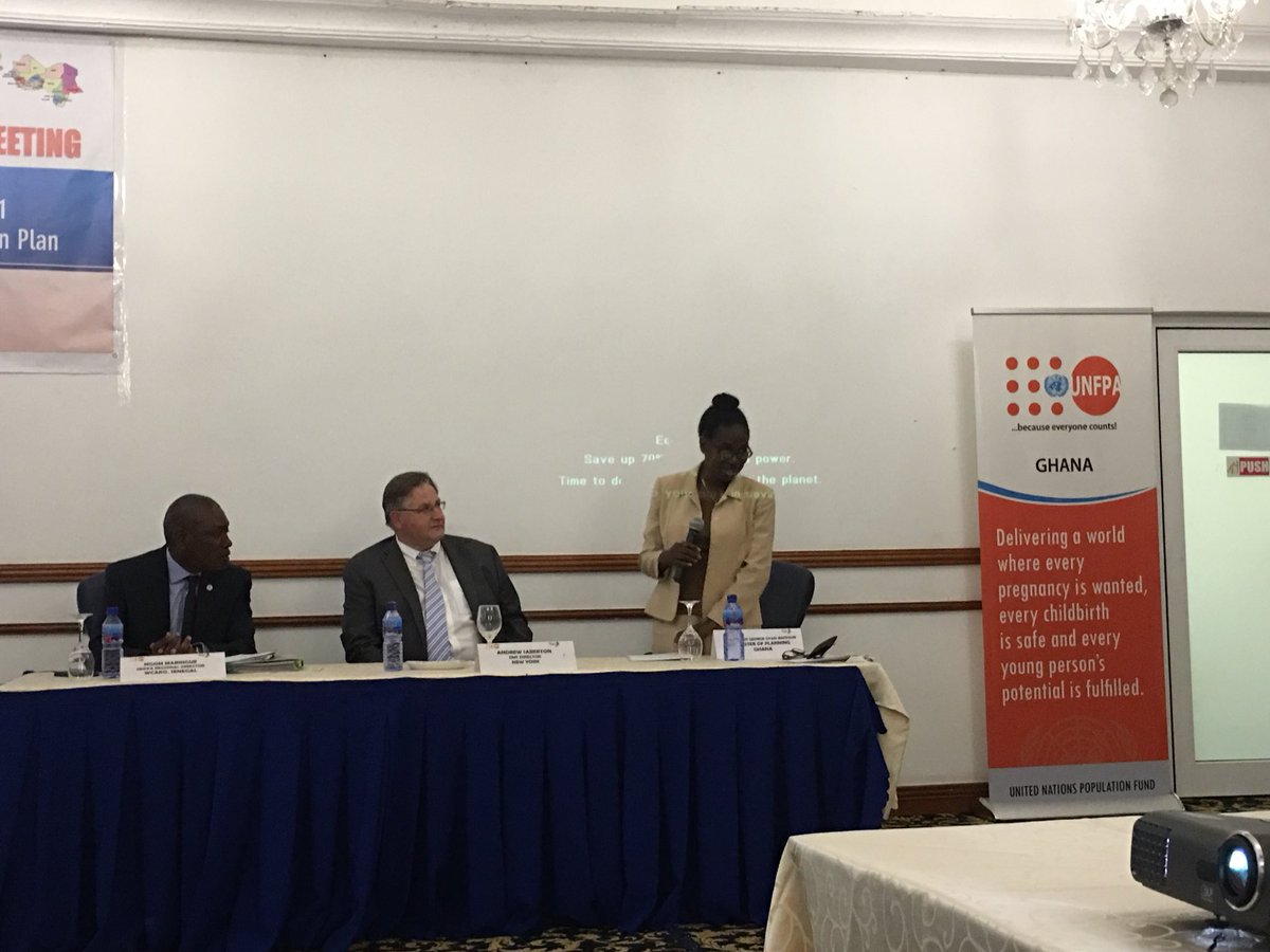 UNFPA_WCARO's tweet photo. Representative of the Ministry of Planning reads the opening/welcoming remarks of Ghana’s Minister of Planning, Prof. George Gyan-Baffour, as @UNFPA holds Regional Mgt Team meeting #RMT2017 https://t.co/Q5hTcCXuwS