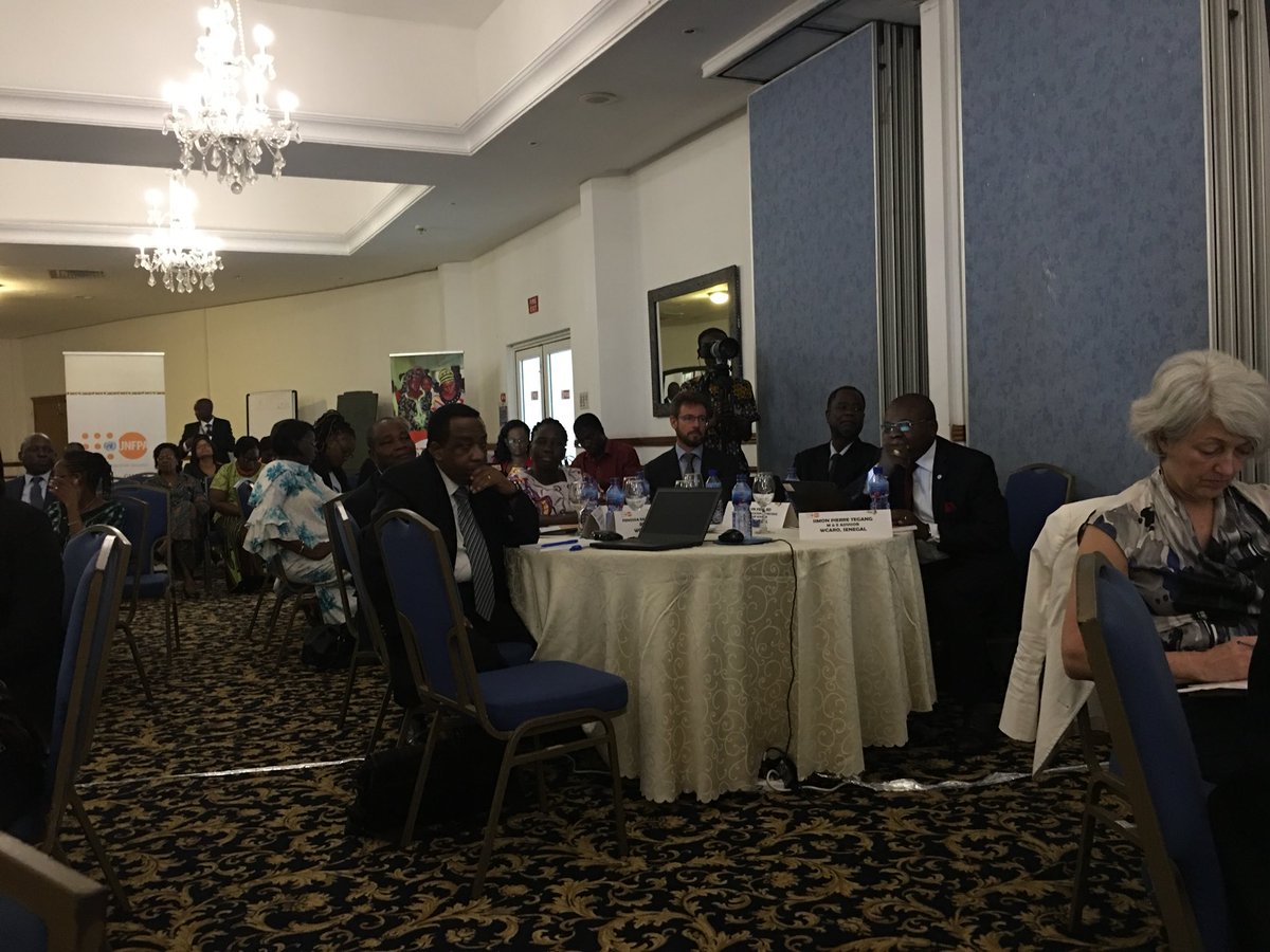 UNFPA_WCARO's tweet photo. Representative of the Ministry of Planning reads the opening/welcoming remarks of Ghana’s Minister of Planning, Prof. George Gyan-Baffour, as @UNFPA holds Regional Mgt Team meeting #RMT2017 https://t.co/Q5hTcCXuwS