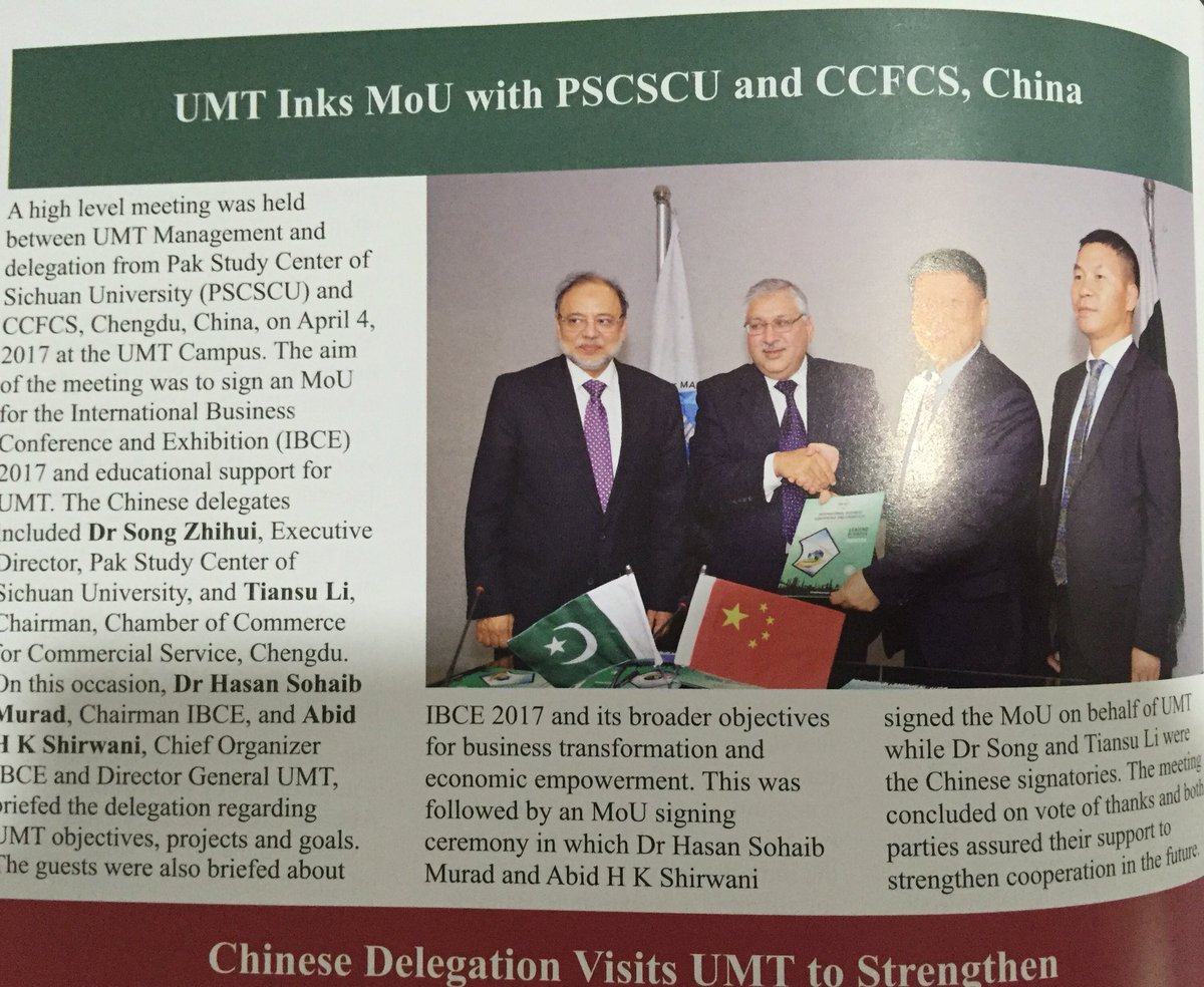 <a href="/CpecCenter/">CPEC Center</a> at <a href="/UMTOfficial/">UMT</a> playing on the front for #CPEC and 🇨🇳🇵🇰 relations, pictoral highlights of events in first half of 2017.
<a href="/zlj517/">Lijian Zhao 赵立坚</a>