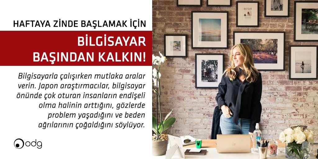 odgyapi's tweet photo. Haftaya zinde başlamak için bilgisyar başından kalkın. #pazartesi #iyihaftalar https://t.co/N5i5jyTs49