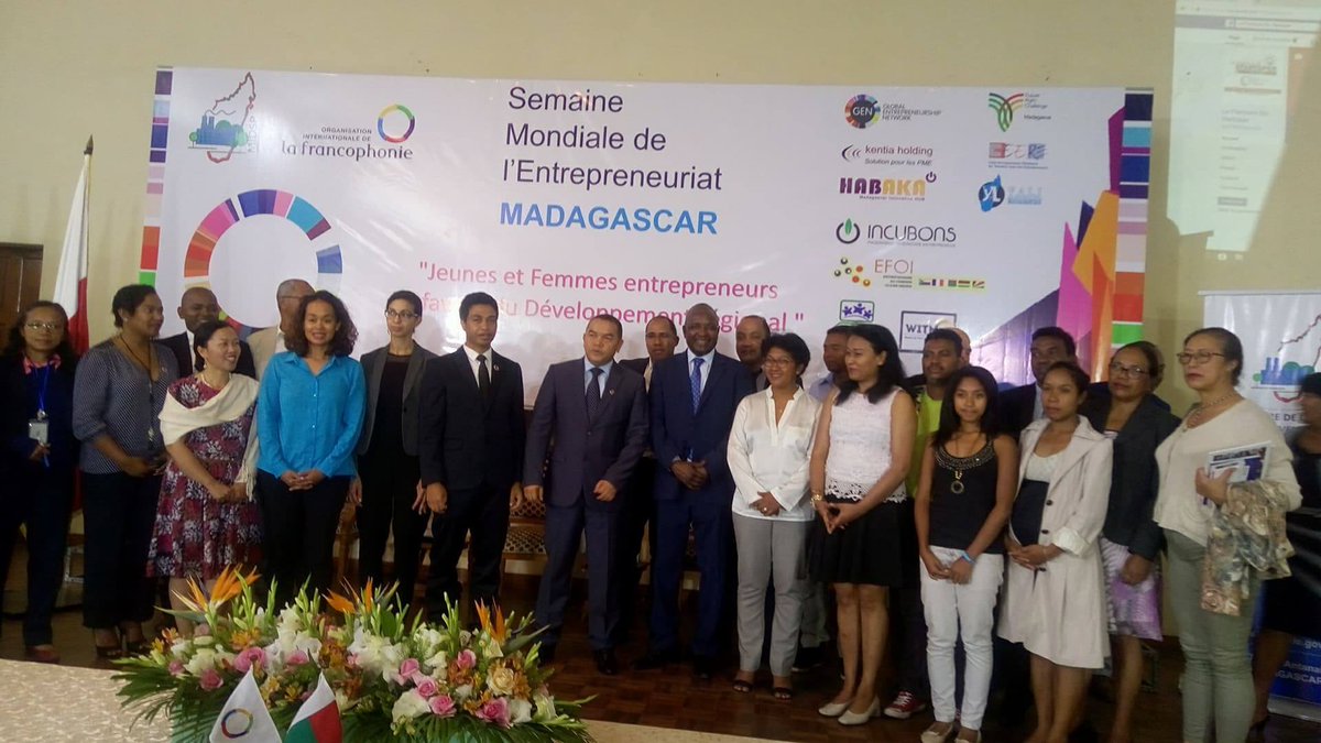 AmbMSARR's tweet photo. J'ai co-présidé ce matin, aux côtés du Ministre TAZAFY Armand( Industrie et dvpt secteur privé) #MIDSP #Madagascar le lancement officiel de la Semaine mondiale  de l' entrepreneuriat,  avec l'appui de l'OIF @OIFfrancophonie @GenMadagascar @unleashingideas https://t.co/nDnNCkFEhC